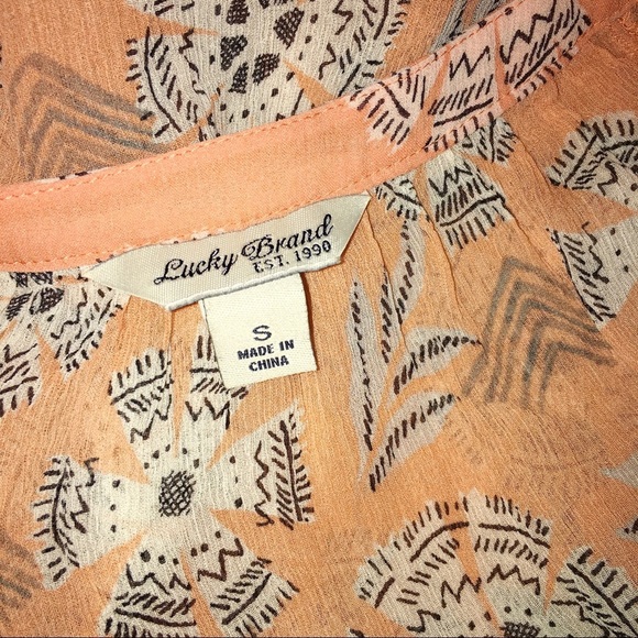 Lucky Brand small sheer boho tassel blouse - Picture 6 of 7